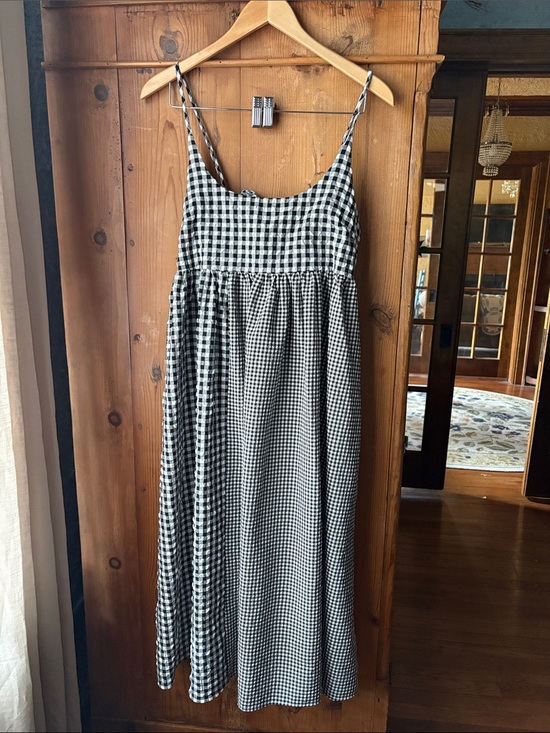 Mod Ref Dresses & Skirts - Mod Ref Black and White Gingham Sundress with Braided Straps